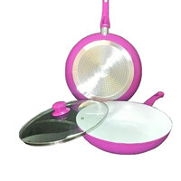 NEW PINK CERAMIC FORGE FRYING PAN NON-STICK COOKWARE