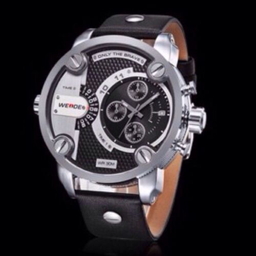 KASA Genuine Leather 30m Waterproof Unisex Quartz Weide Sports Watch Gift