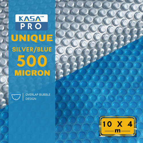 SILVER SOLAR SWIMMING POOL COVER 500 MICRON OUTDOOR BUBBLE BLANKET 10.0 X 4.0M